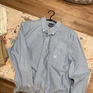 Chaps Men's Casual Light Blue Button Down Shirt